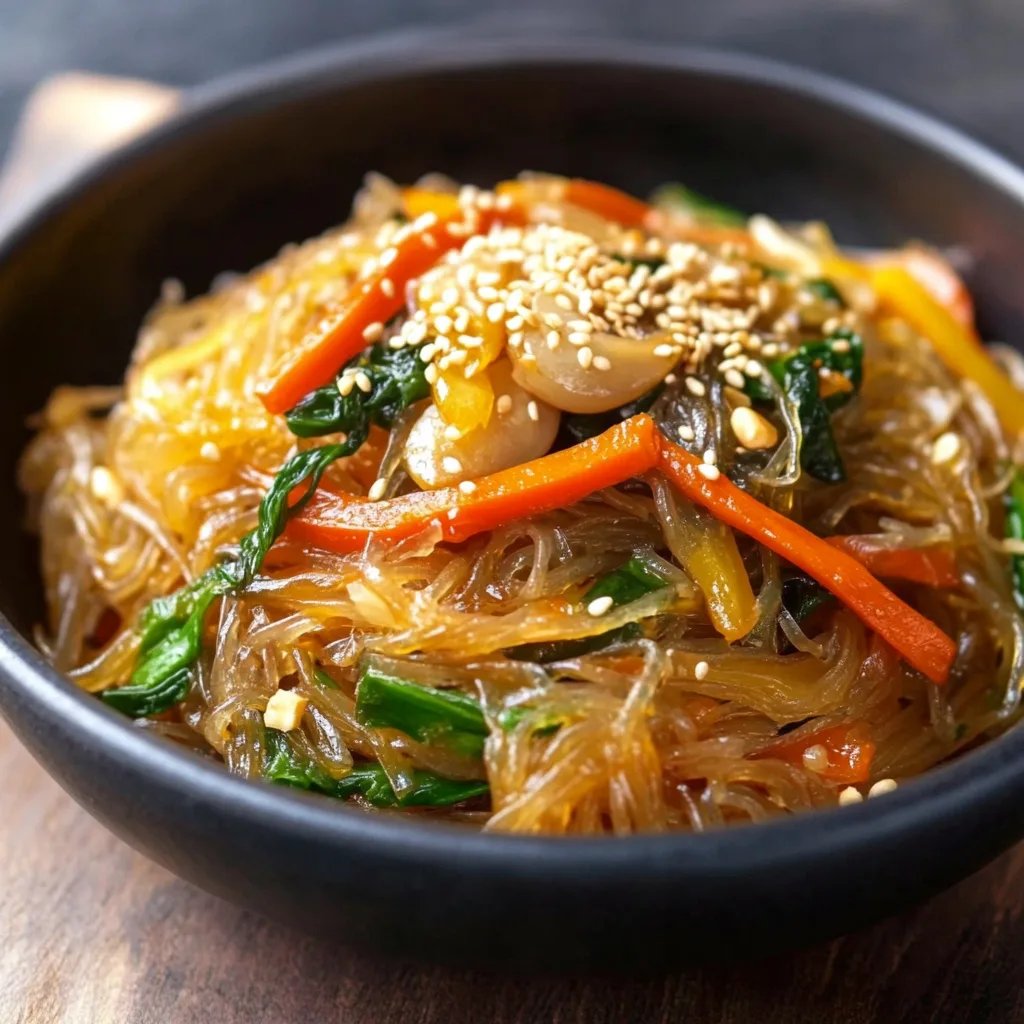 Japchae (잡채 Korean Stir-Fried Noodles Recipe)