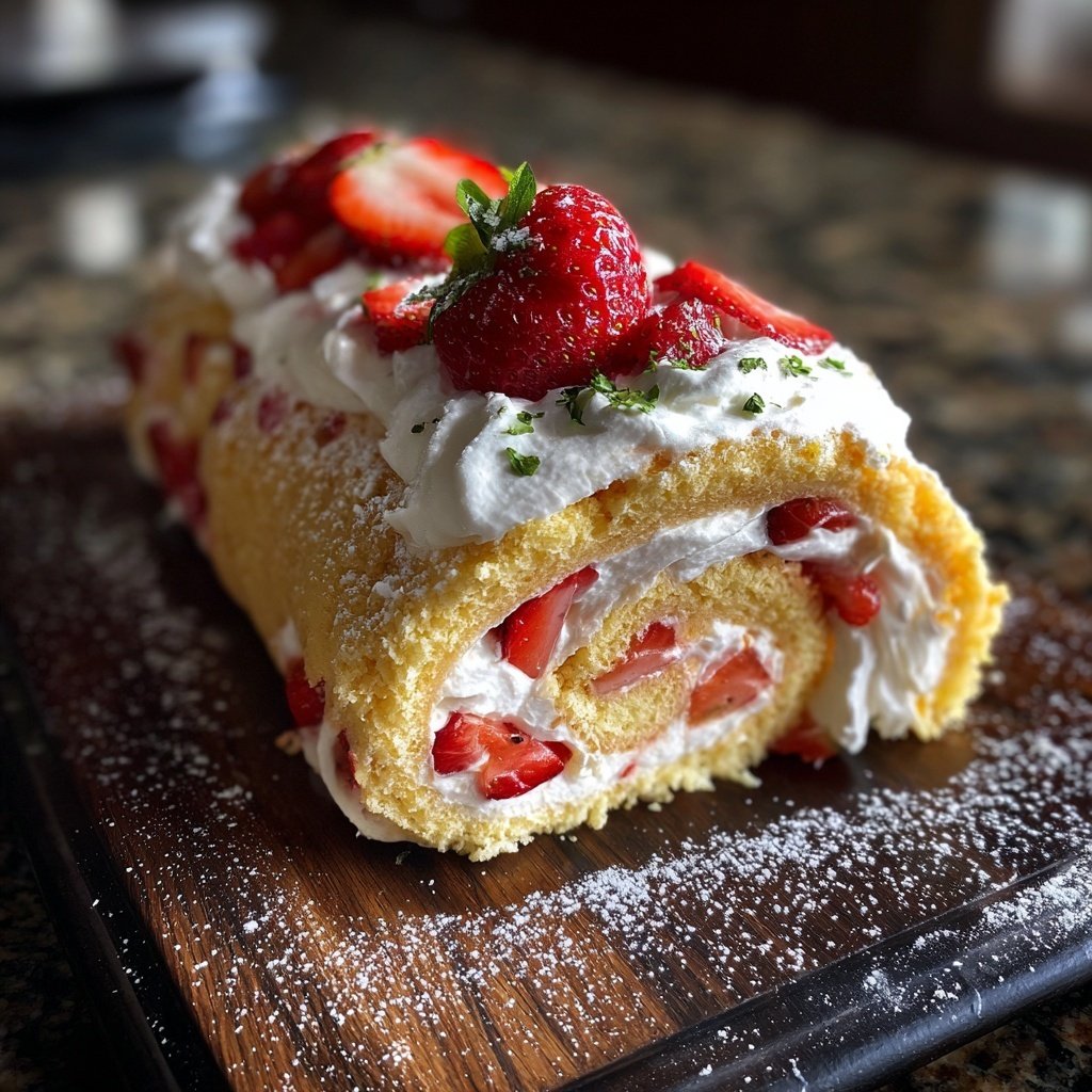 Classic Strawberry Shortcake Roll