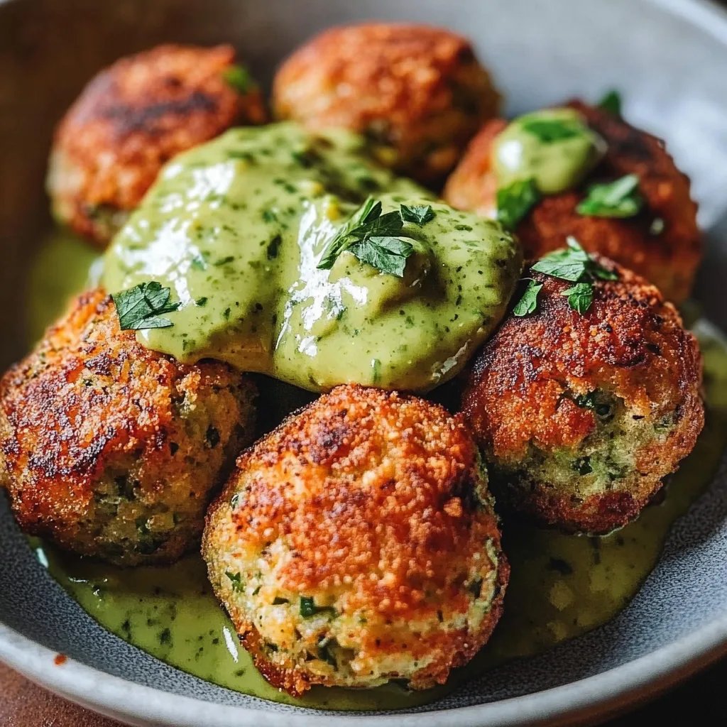 Baked Salmon Balls with Creamy Avocado Sauce