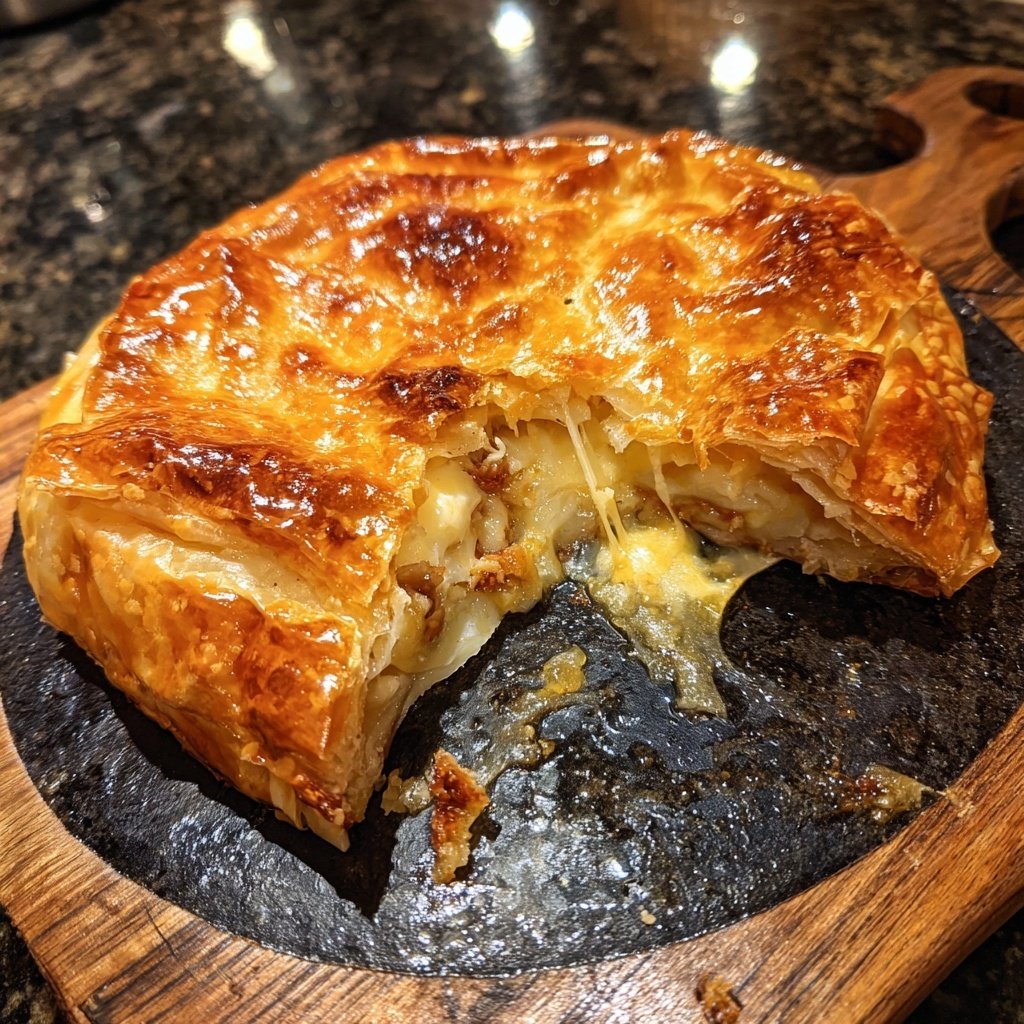 Baked Brie in Puff Pastry with Honey and Fig - Crisp Tastes