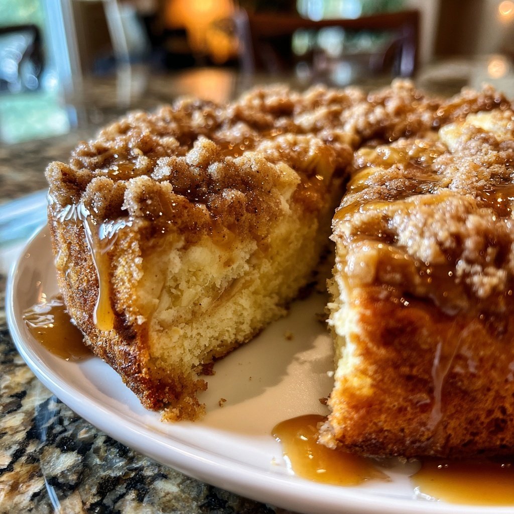 Apple Crumb Cake – Topped with Cinnamon Apple Drizzle