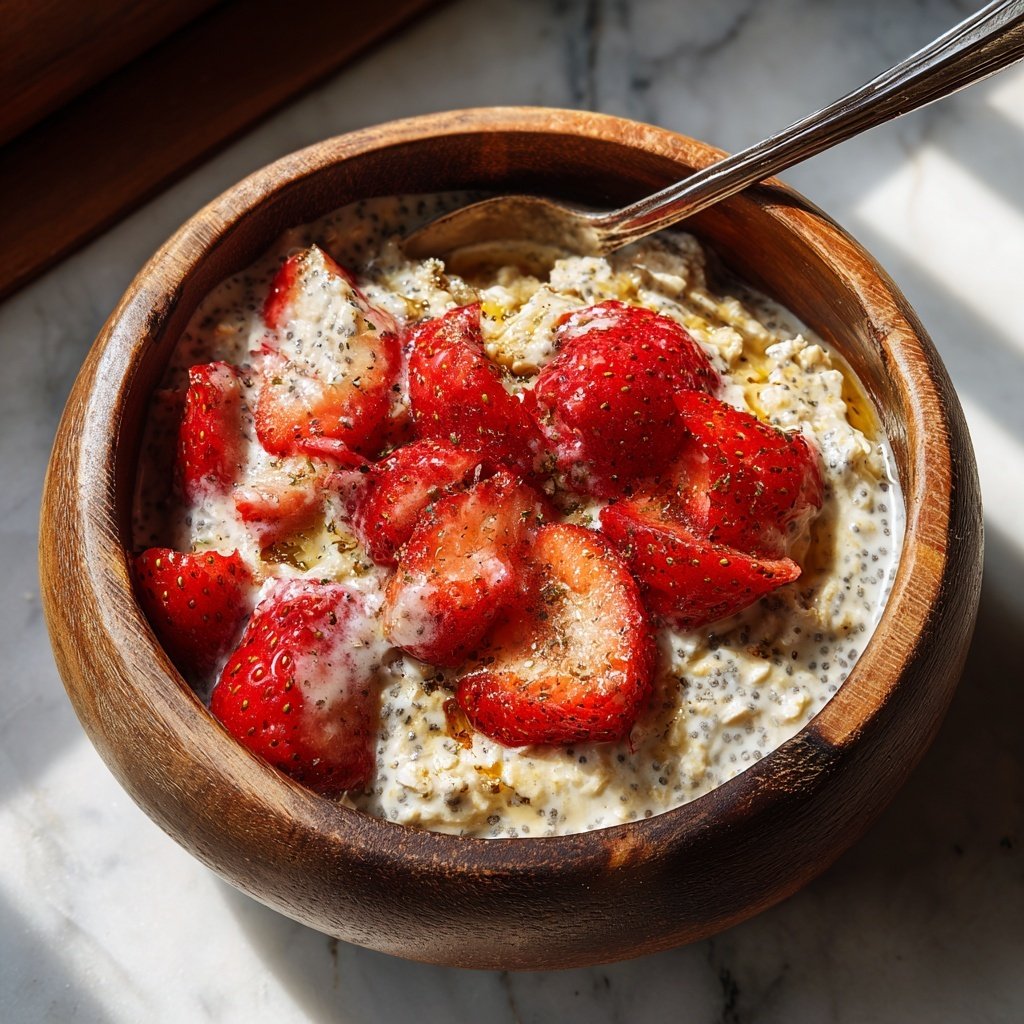 Strawberry Cheesecake Oats With Chia