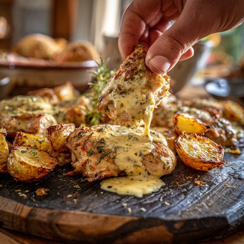 Creamy Dijon Chicken With Roasted Potatoes