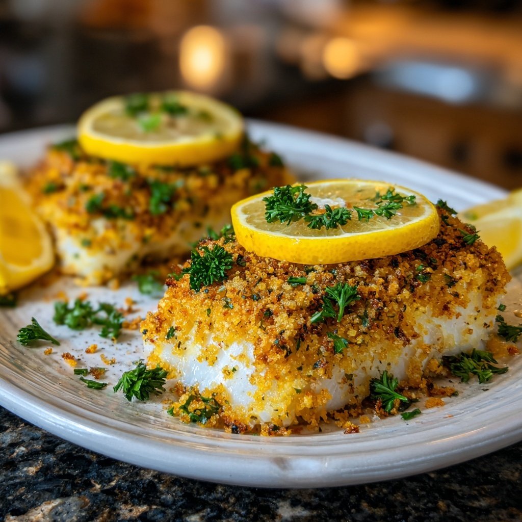 Baked Cod With Lemon Crumbs
