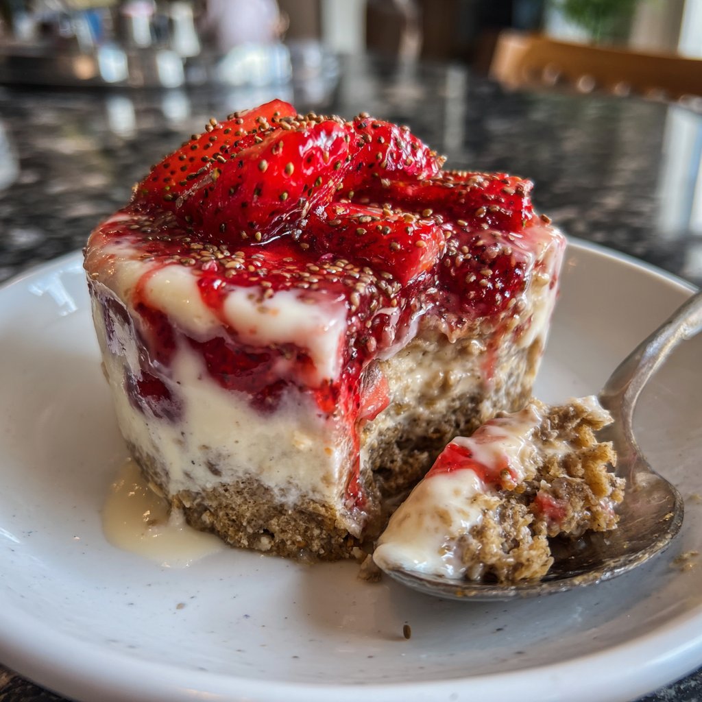 Strawberry Cheesecake Overnight Oats With Chia