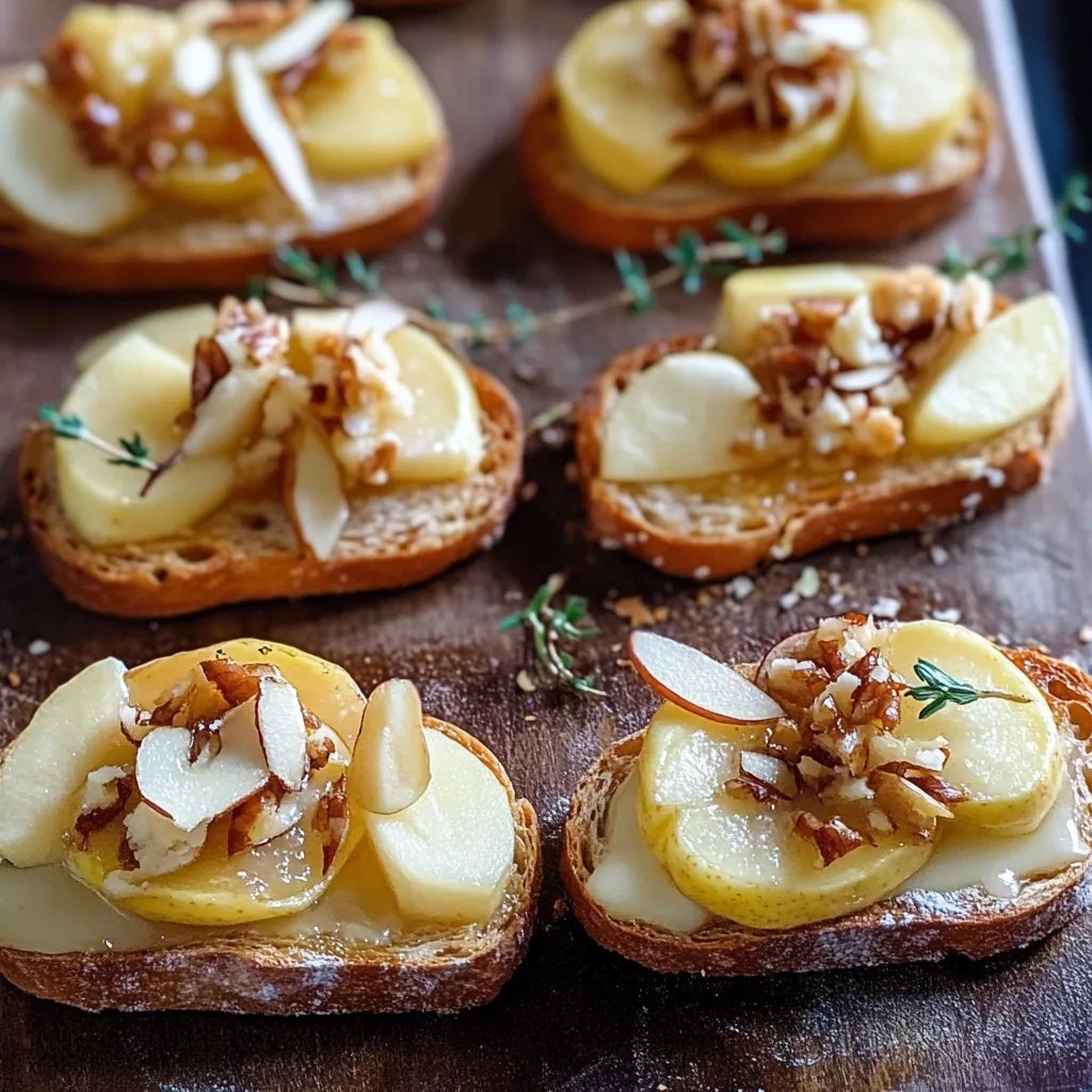 Brie, Apple, and Honey Crostini